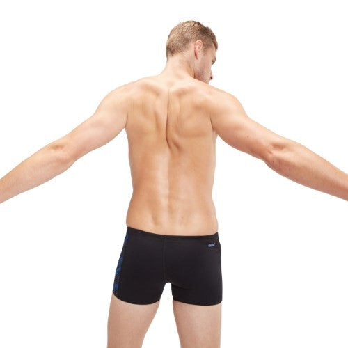 Speedo - Mens - Endurance+ HyperBoom Panel Aquashort - Black/Curious Blue/True Cobalt