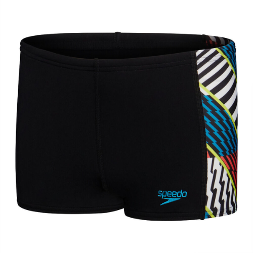 Speedo - Boys - Digital Panel Aquashort - Black/White/Watermelon/Bolt/Bitter Lime