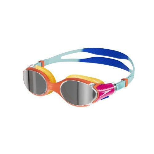 Speedo - Biofuse 2.0 Junior Mirror Goggle - Cobalt Pop/Marine Blue/Volcanic Orange/Chrome