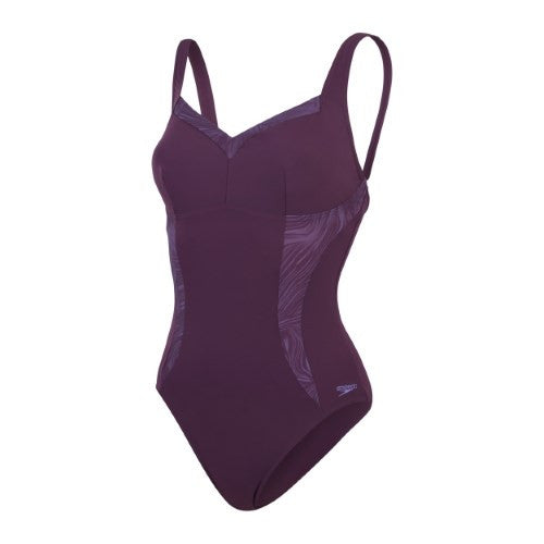 Speedo - Womens - Shaping Luna Lustre One Piece - Plum Dandy