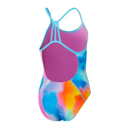 Speedo - Girls - Endurance+ Placement Lane Line One Piece - Kiki Pink/Lemon Drizzle/Picton Blue