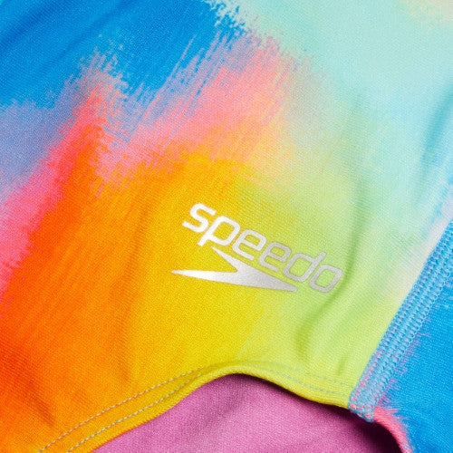 Speedo - Girls - Endurance+ Placement Lane Line One Piece - Kiki Pink/Lemon Drizzle/Picton Blue