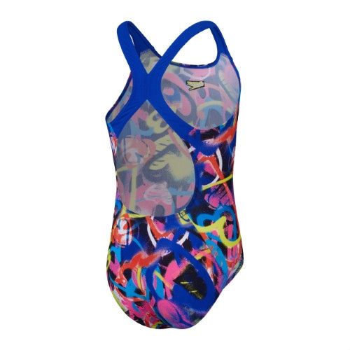 Speedo - Girls - Endurance+ Digital Allover Powerback One Piece - True Cobalt/Flare Pink/Bolt/Bitter Lime/Watermelon/Black/White