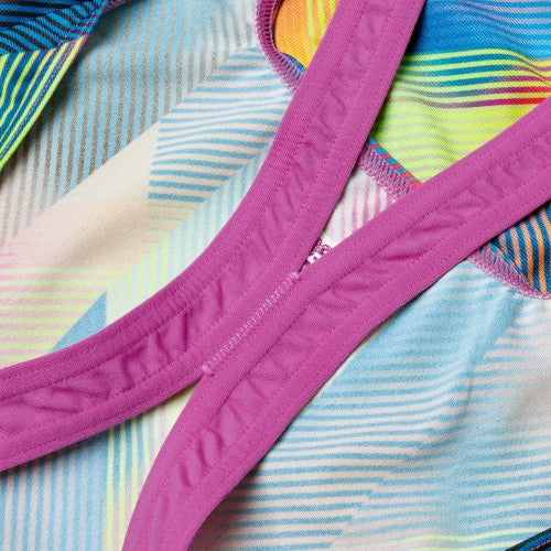 Speedo - Girls - Endurance+ Digital Allover Powerback One Piece - True Cobalt/Kiki Pink/Lemon Drizzle/Matcha/Siren Red