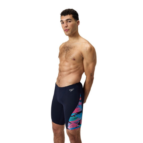 Speedo - Mens - Endurance+ Allover Digital V-Cut Jammer - True Navy/Siren Red