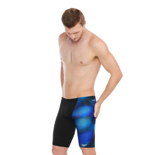 Speedo - Mens - Endurance+ Allover Jammer - Black/Beautiful Blue/Bolt/Carrot Cake