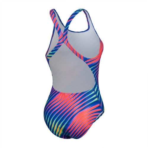 Speedo - Womens - Allover Digital Powerback One Piece - True Cobalt/Watermelon/Cerulean Blue