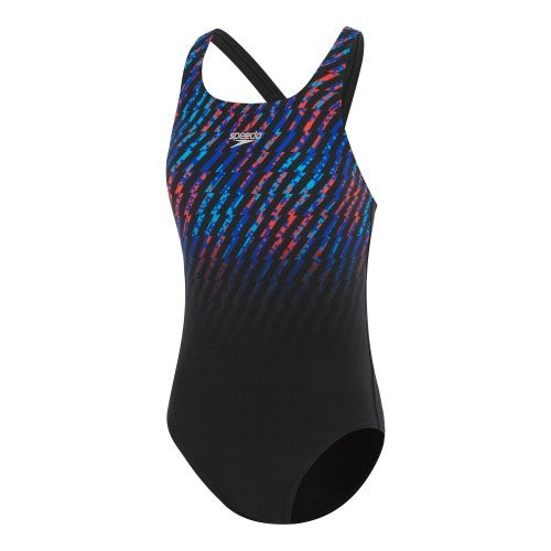 Speedo - Womens - Endurance+ Placement Medalist One Piece - Black/True Cobalt/Bolt/Watermelon