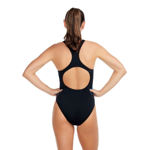 Speedo - Womens - Endurance+ Placement Medalist One Piece - Black/Picton Blue/Harlequin Green