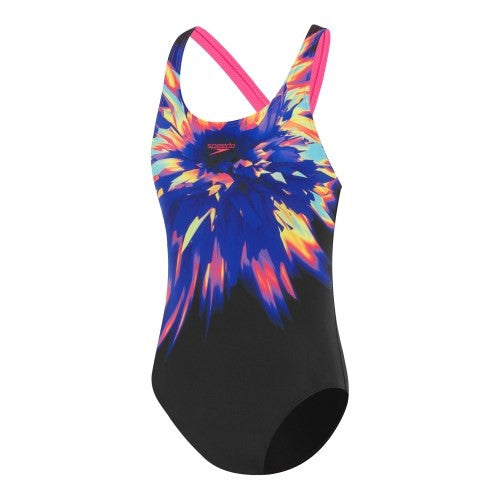 Speedo - Girls - Endurance+ Powerstrike Medalist One Piece - Black/Picton Blue/Flare Pink