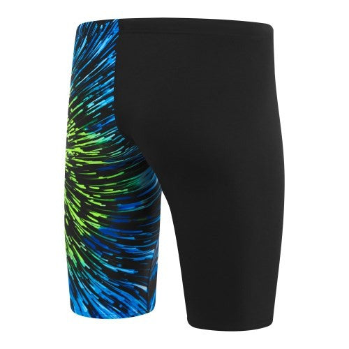 Speedo - Mens - Endurance+ Placement V-Cut Jammer - Black/Picton Blue/Harlequin Green