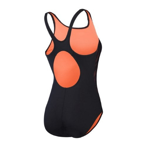 Speedo - Womens - Hyperboom Placement Muscleback One Piece - Black/Siren Red/Plum Dandy