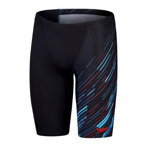 Speedo - Mens - Endurance+ HyperBoom V-Cut Jammer - Black/Picton Blue/Siren Red