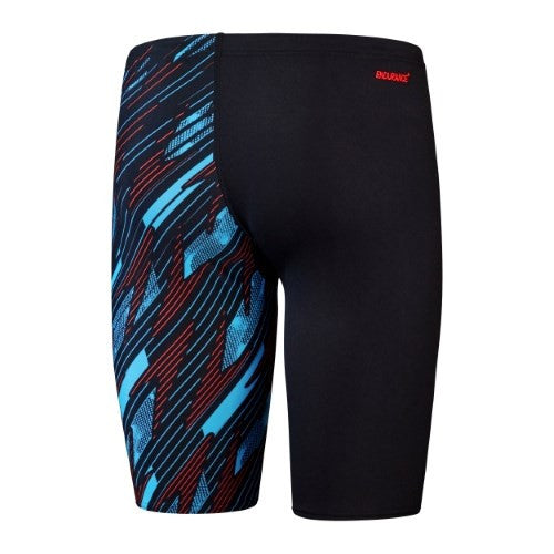 Speedo - Mens - Endurance+ HyperBoom V-Cut Jammer - Black/Picton Blue/Siren Red