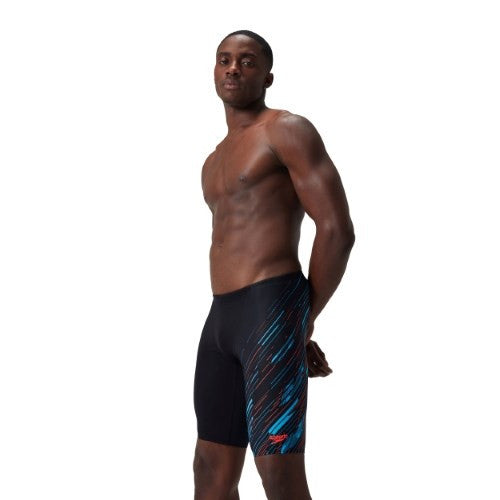 Speedo - Mens - Endurance+ HyperBoom V-Cut Jammer - Black/Picton Blue/Siren Red