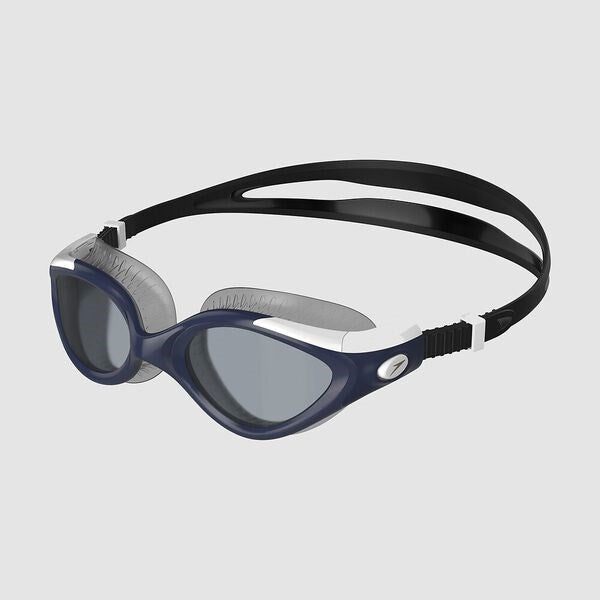 Speedo - Womens - Futura Biofuse Flexiseal Goggle - Black/True Navy/ White Frame and Smoke Lenses