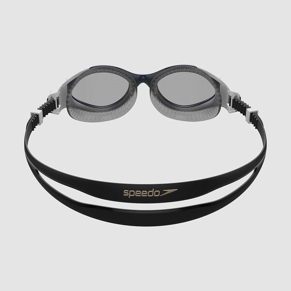 Speedo - Womens - Futura Biofuse Flexiseal Goggle - Black/True Navy/ White Frame and Smoke Lenses