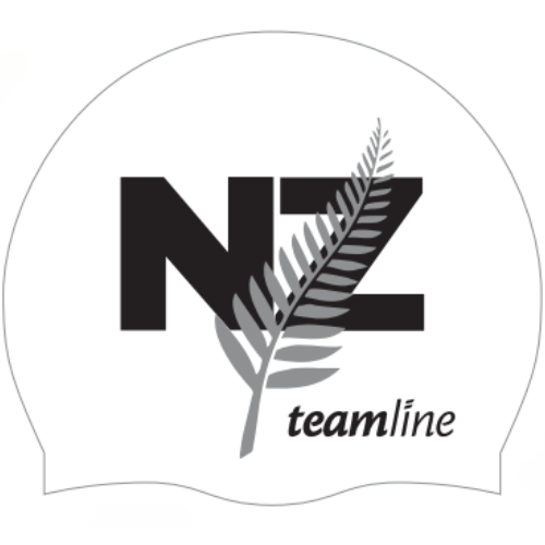 Teamline - New Zealand Fern Silicone Swim Cap - White