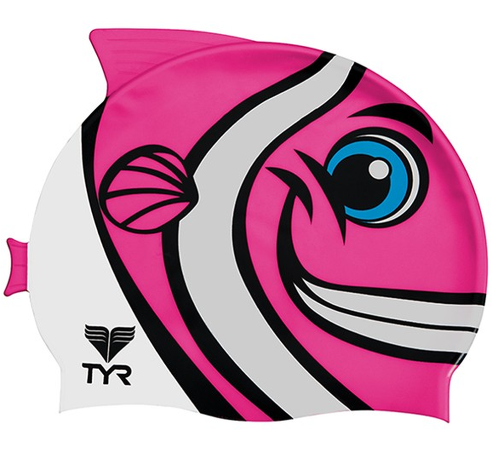 TYR - Silicone Swim Cap - Kids CharacTYR Happy Fish - Pink