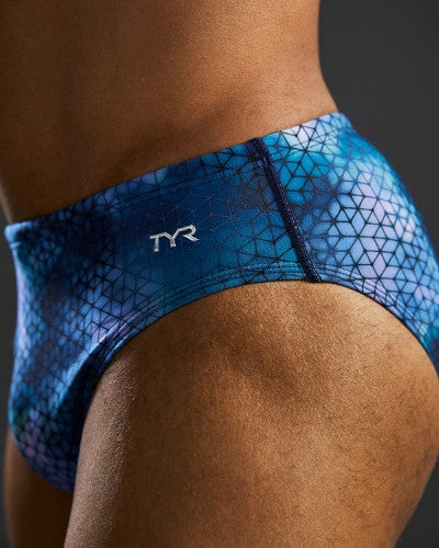 TYR - Mens - Durafast Elite Brief - Blue Ice Starhex Racer