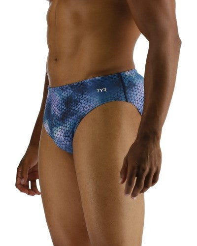 TYR - Mens - Durafast Elite Brief - Blue Ice Starhex Racer