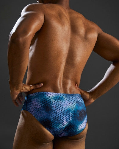 TYR - Mens - Durafast Elite Brief - Blue Ice Starhex Racer