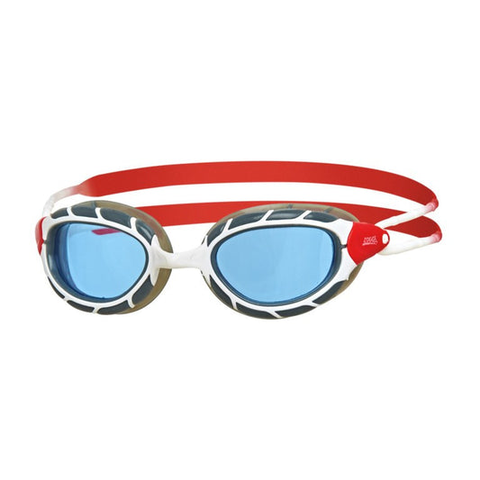 Zoggs - Predator Goggle - Smaller Fit - Blue Smoke Lens Black/White/Red Frame