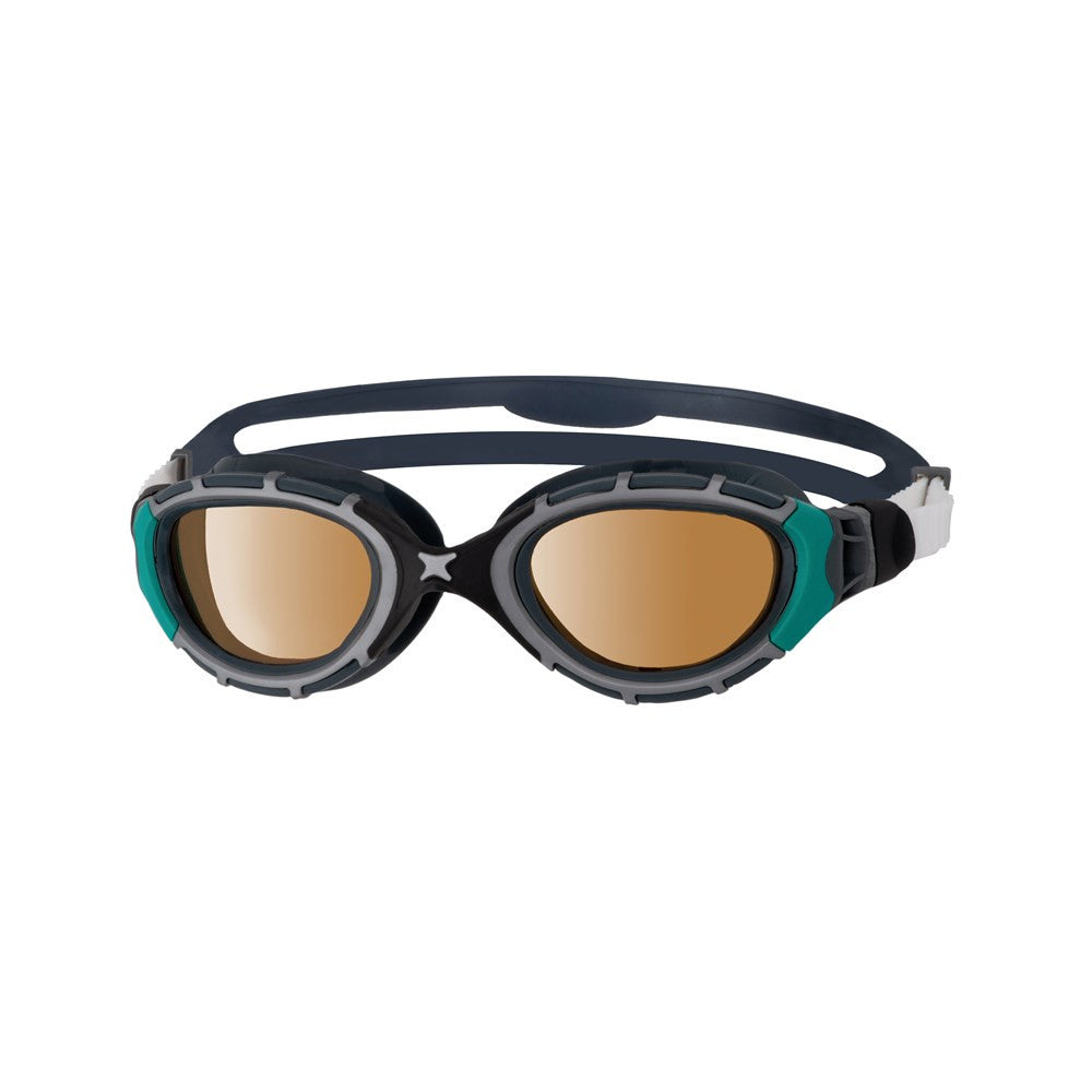 Zoggs - Predator Flex Polarized Ultra Small Fit Goggles - Black Green/ Polarized Copper