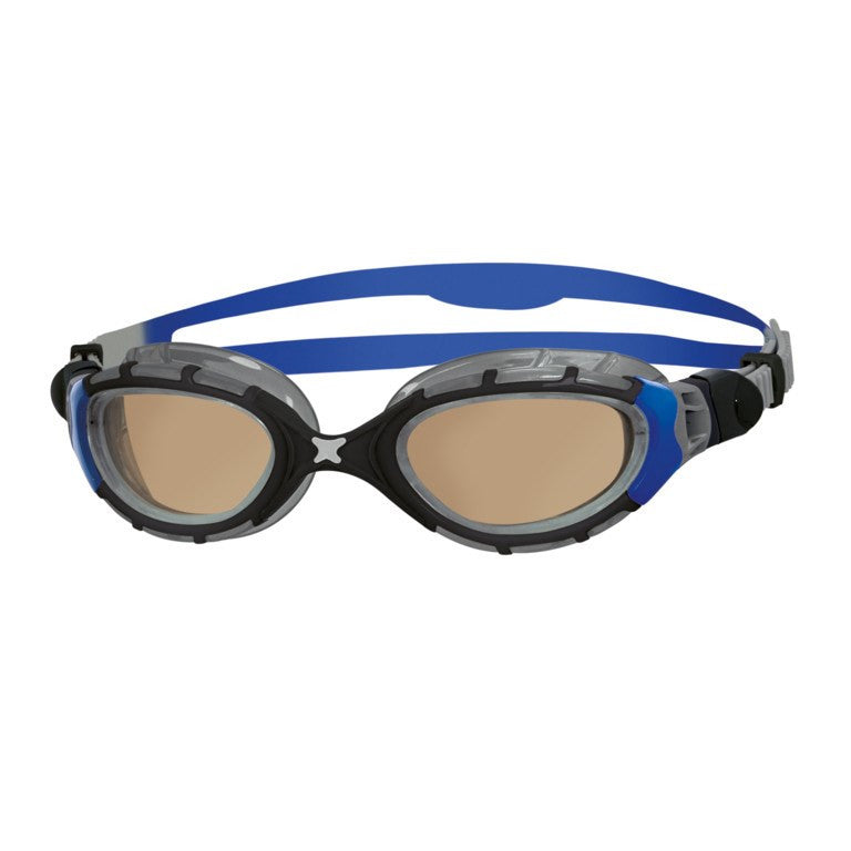 Zoggs - Predator Flex Polarized Ultra Goggle - Regular Fit - Silver Blue/Polarized Copper