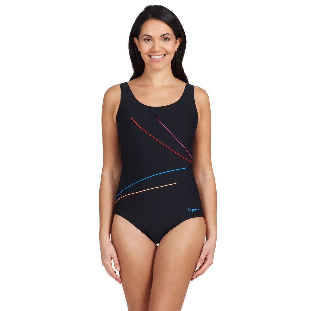 Zoggs - Womens - Macmasters Scoopback One Piece - Black/Multi