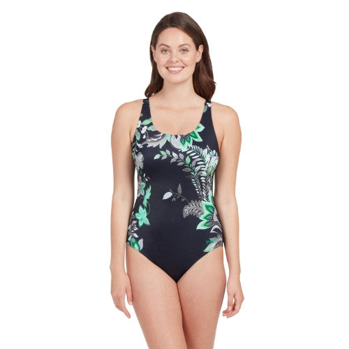 Zoggs - Womens - Adjustable Scoopback One Piece - Botanical