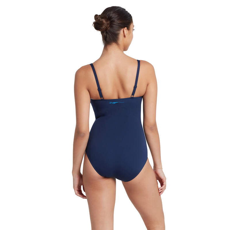 Zoggs - Womens - Ruched Front One Piece - Aqua Digital