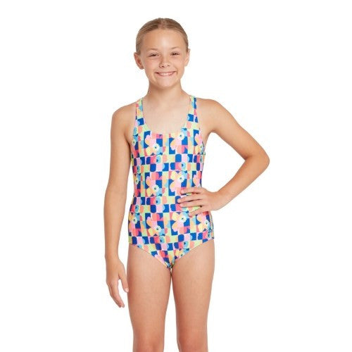 Zoggs - Girls - Rowleeback One Piece - Flowerpatch