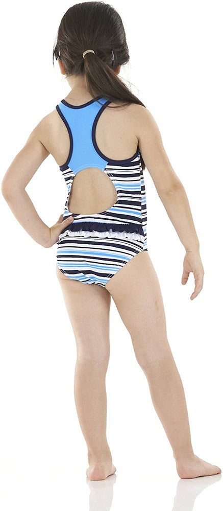 Zoggs - Toddler Girls - Henley Action Back - Blue Stripe